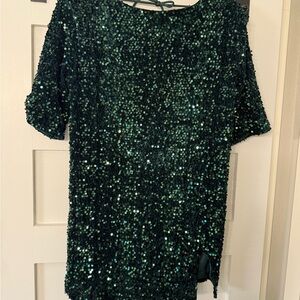 Sequin Mini Dress in Green